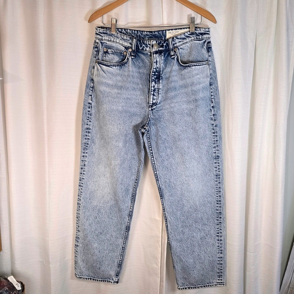 Rag & Bone Alex High Rise Ankle Straight Color Venice - Light Blue Wash Size 30‎